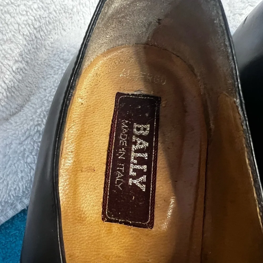 BALLY ITALIAN BLACK LACE UP OXFORDS, SIZE 91/2 9.5 classic  display picture 2